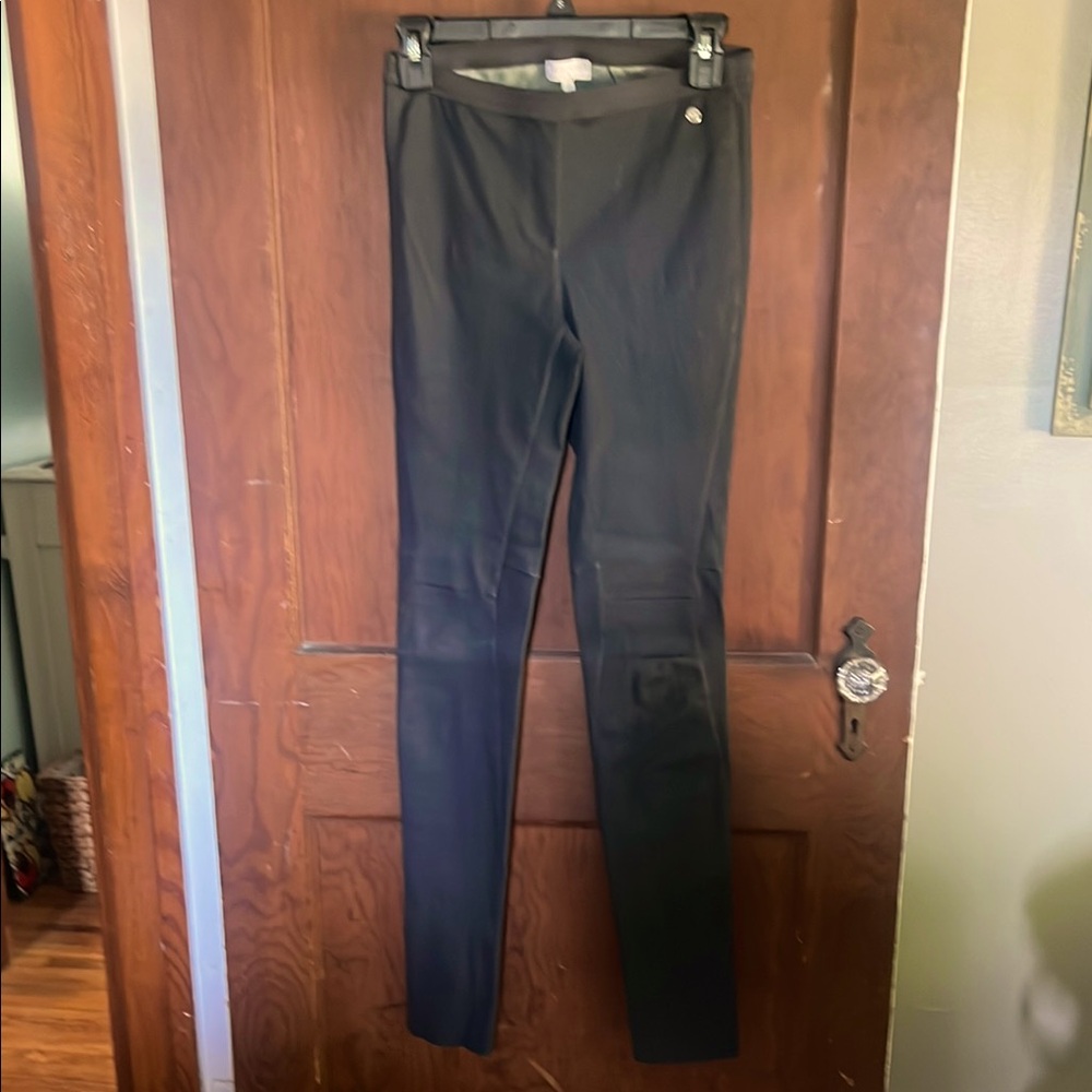 Black Slim Ponte Leggings leather